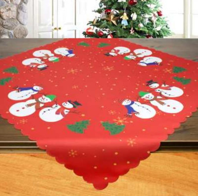 "Snowmen" Printed Table Cover  Topper 08717100