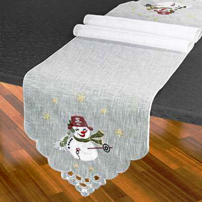 "Snowman" Embroidered Table Runner 07658-230S