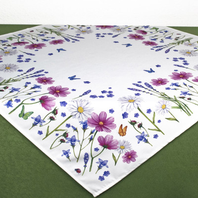 "Flowers" Printed Table Cover  Topper 07913-100