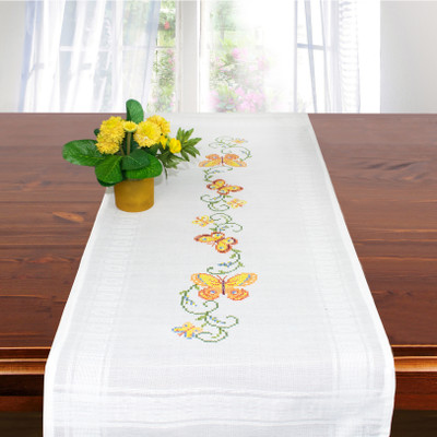 "Butterfly"  Table runner Kit for Cross Stitch Embroidery Schafer 6982R