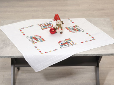 "Snowman" Tablecloth Kit for Cross Stitch Embroidery Duftin 20181