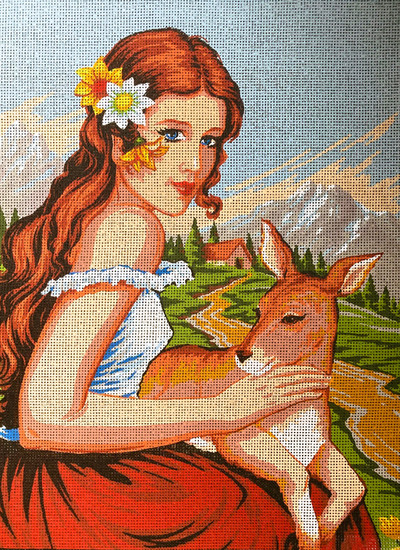  Needlepoint Painted Canvas Cross Stitch Tapestry Kit Gobelin -  Winter. 16x20 by Collection D'Art 10516