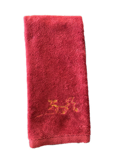 "Santa" White Towel Gift Embroidered Hand Kitchen Towel  Veralis