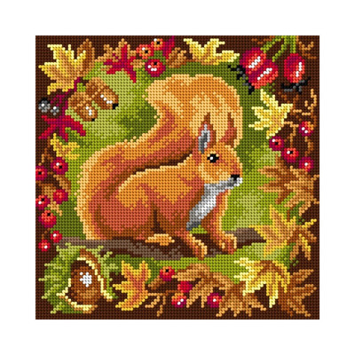 "Red Squirrel" Printed Canvas for Cross Stitch Tapestry Gobelin Embroidery Orchidea 3250H