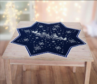 "Snowfall at Night" Tablecloth Kit for Cross Stitch Embroidery Duftin 20339