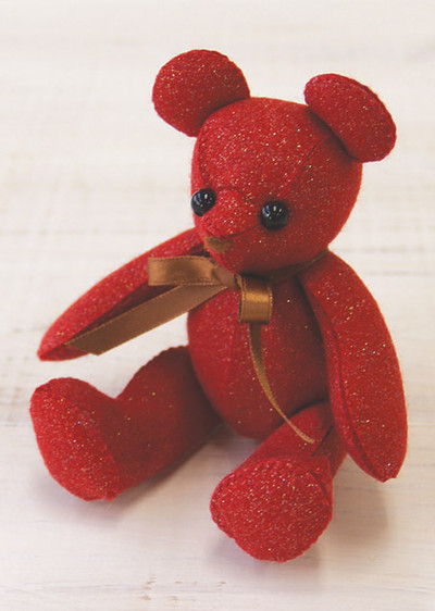 Lame Felt Bear Red - Sewing Toys Kit