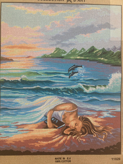 "Dreams of Sea" Printed Needlepoint Tapestry Canvas Collection D'art  11526