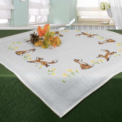 "Foxes" Tablecloth Kit for Embroidery Schafer 6891