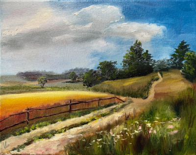 Original Hand Paint Oil Painting on Canvas "Harvest" 8x10"