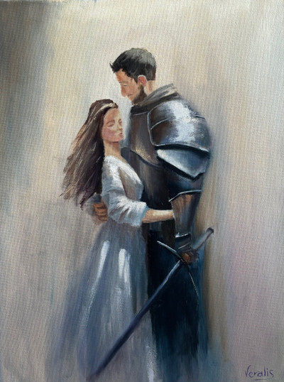 Original Hand Paint Oil Painting on the Canvas after "My Knight" 16x20"