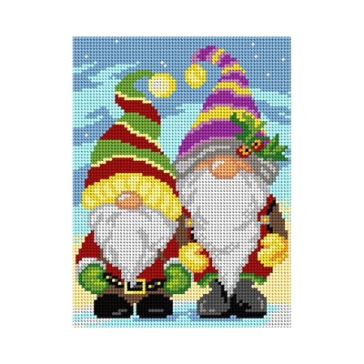 "Gnomes" Printed Canvas for Cross Stitch Tapestry Gobelin Embroidery Orchidea 3591F