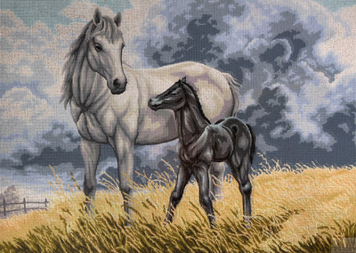 "Horse" Printed Canvas for  Needlepoint Tapestry Gobelin  Embroidery Gobelin L 10553
