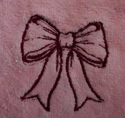 "Bow" White Towel Gift Embroidered Hand Kitchen Towel  Veralis