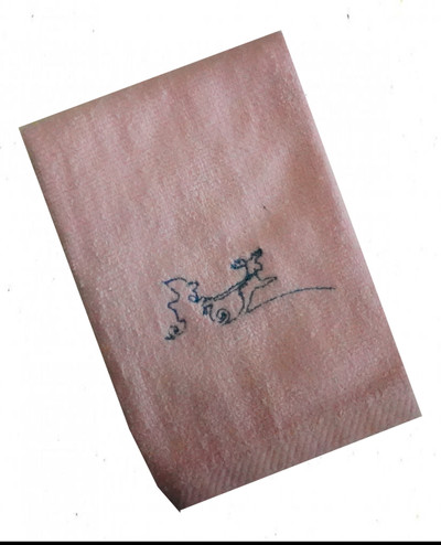 "Santa" White Towel Gift Embroidered Hand Kitchen Towel  Veralis