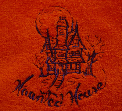 "Hounted House" Towel Gift Embroidered Hand Kitchen Towel  Veralis