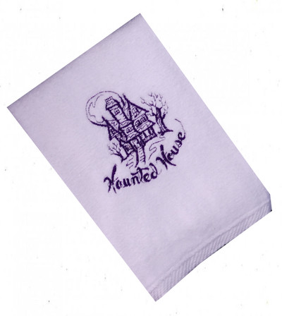 "Hounted House" Towel Gift Embroidered Hand Kitchen Towel  Veralis