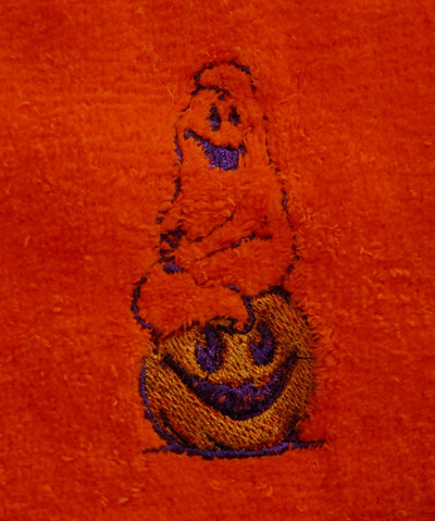 "Gost and Punkin" Towel Gift Embroidered Hand Kitchen Towel  Veralis