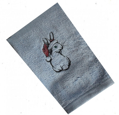 "Christmas Bunny" Towel Gift Embroidered Hand Kitchen Towel  Veralis