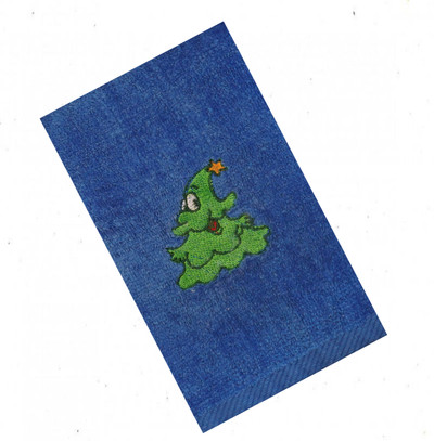 "Happy Christmas Tree" Towel Gift Embroidered Hand Kitchen Towel  Veralis