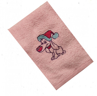 "Christmas Puppy" Towel Gift Embroidered Hand Kitchen Towel  Veralis