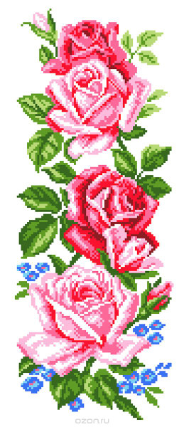 "Rose" Printed Cross Stitch Canvas