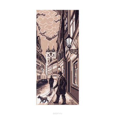 "Old town" 2 Printed Cross Stitch Canvas