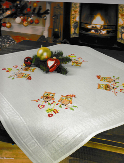 "Owl" Tablecloth Kit for Embroidery Schafer 6901-230