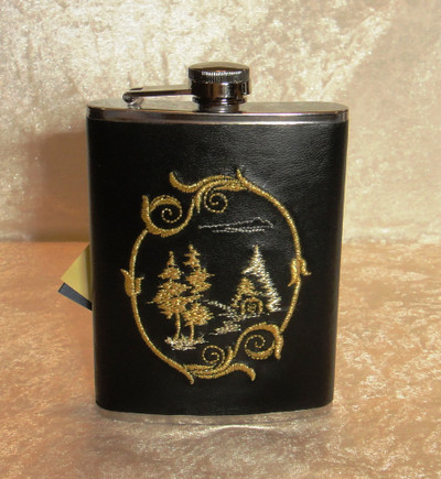 Golden Embroidery Flask "Forest" 360-697