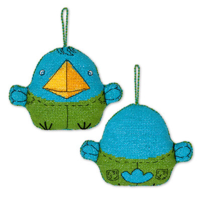 "Bird" Toy Decoration, Unprinted Kit for Embroidery IG-1366