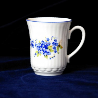 Mug Derby 8.45 oz  Forget-me-Not Flower pattern, Czech porcelain Bone China