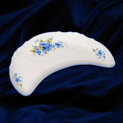 Bone dish 8.6in, Thun 1794 Carlsbad porcelain, BERNADOTTE Forget-me-not-flower