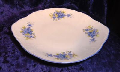 Plate cake 10.6in/27 cm, Carlsbad porcelain, BERNADOTTE Forget-me-not-flower