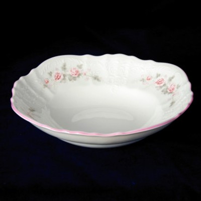 Bowl  6", Grey Roses Carlsbad porcelain, Bone China Porcelain