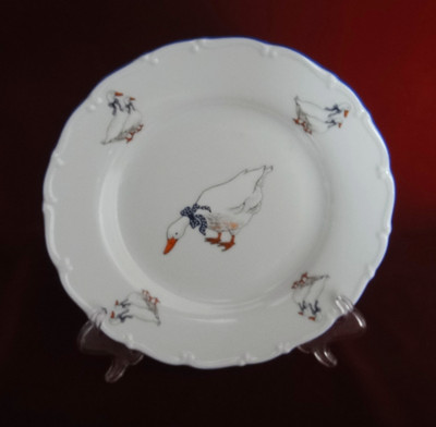 Plate dessert 7.5",BERNADOTTE  Czech porcelain, Geese, Bone China Porcelain