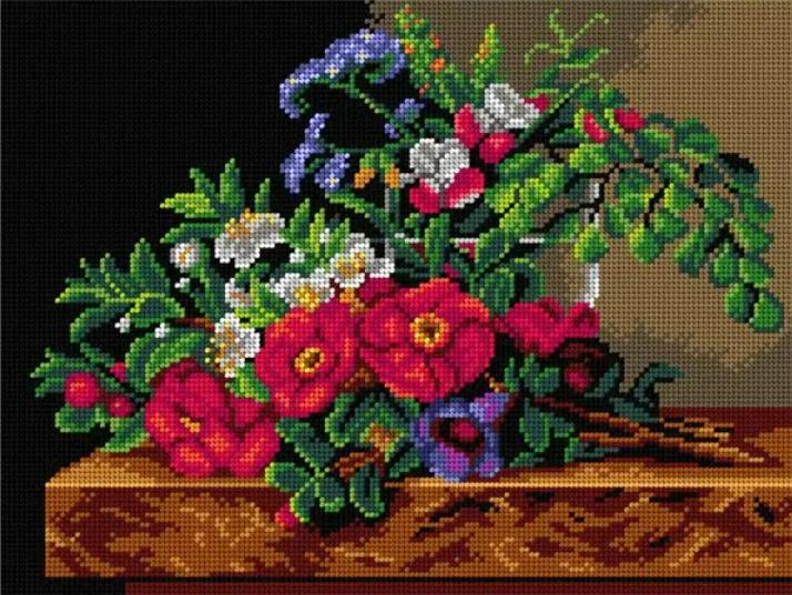 Spring Day Printed Canvas for Cross Stitch Tapestry Gobelin Embroidery  Orchidea 2361J