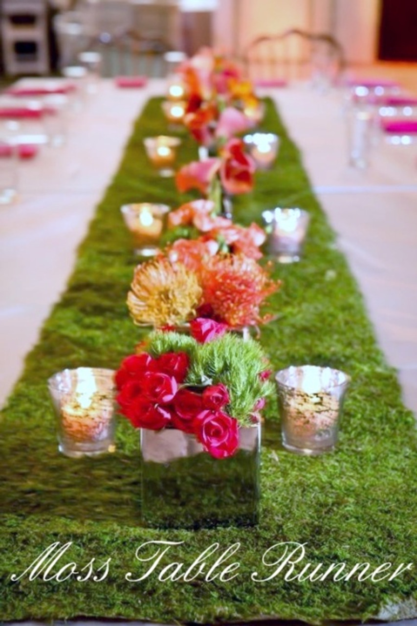 Decorative Moss Mat Sheeting, Moss Table Runner