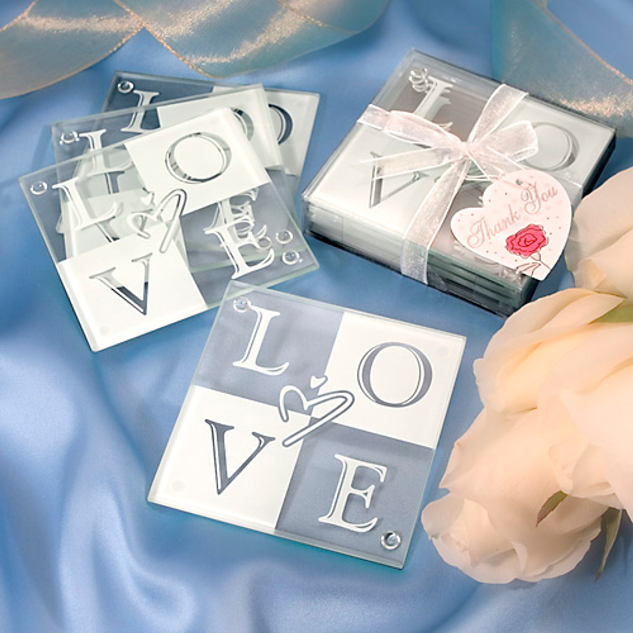 Love Glass Coaster Set