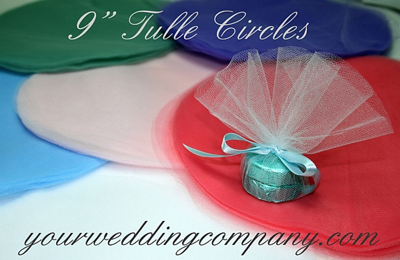 Sheer Tulle Circles (9-inch, 23 colors), Tulle Favor Wrapping