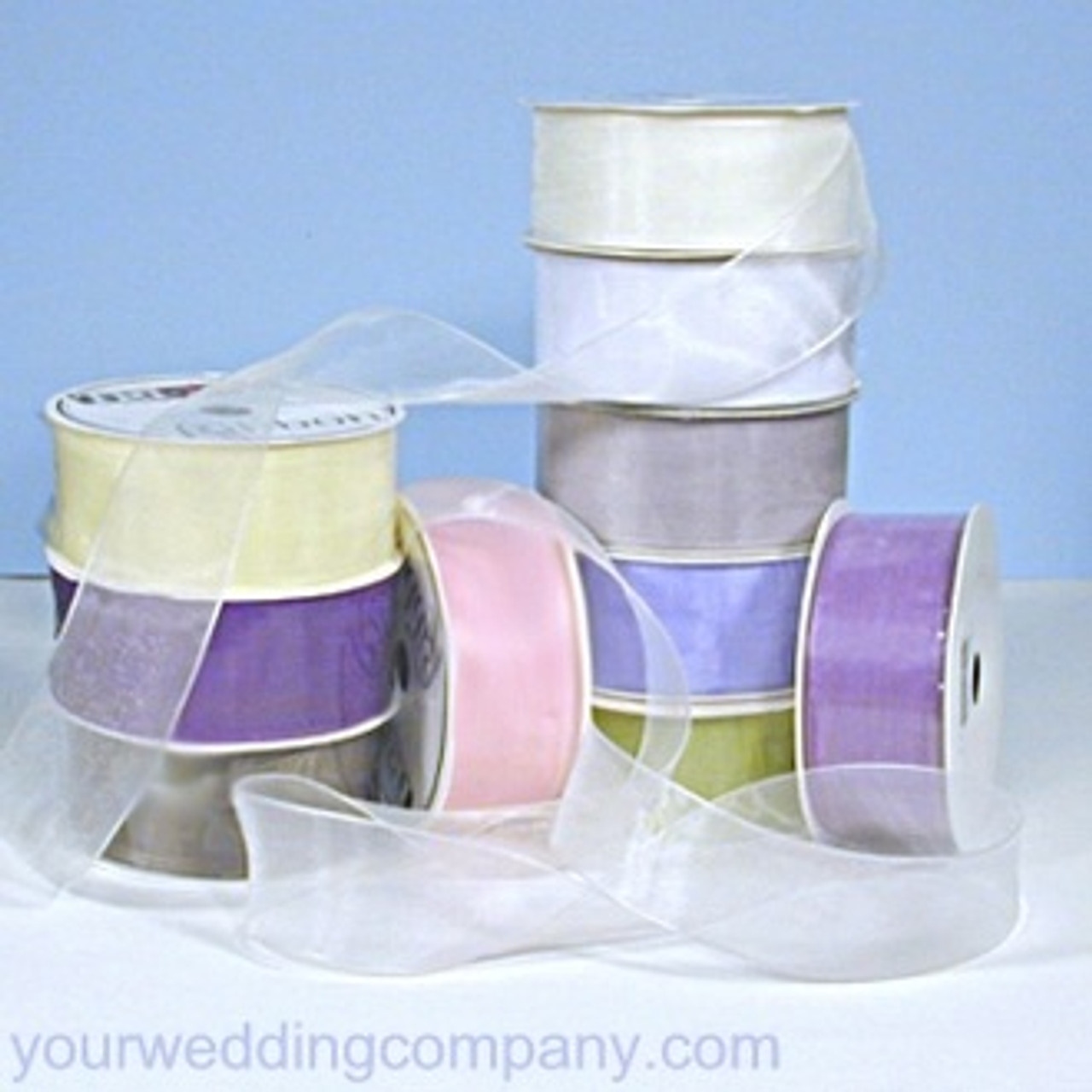 6 x 25 Yards Wide Sheer Organza Ribbon Fabric Roll Turquoise