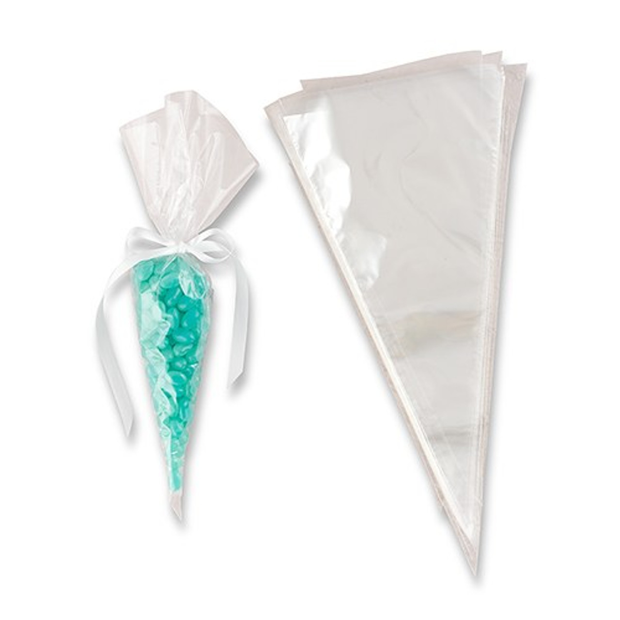 Clear Cone Shaped Cellophane Bags 190 x 420mm