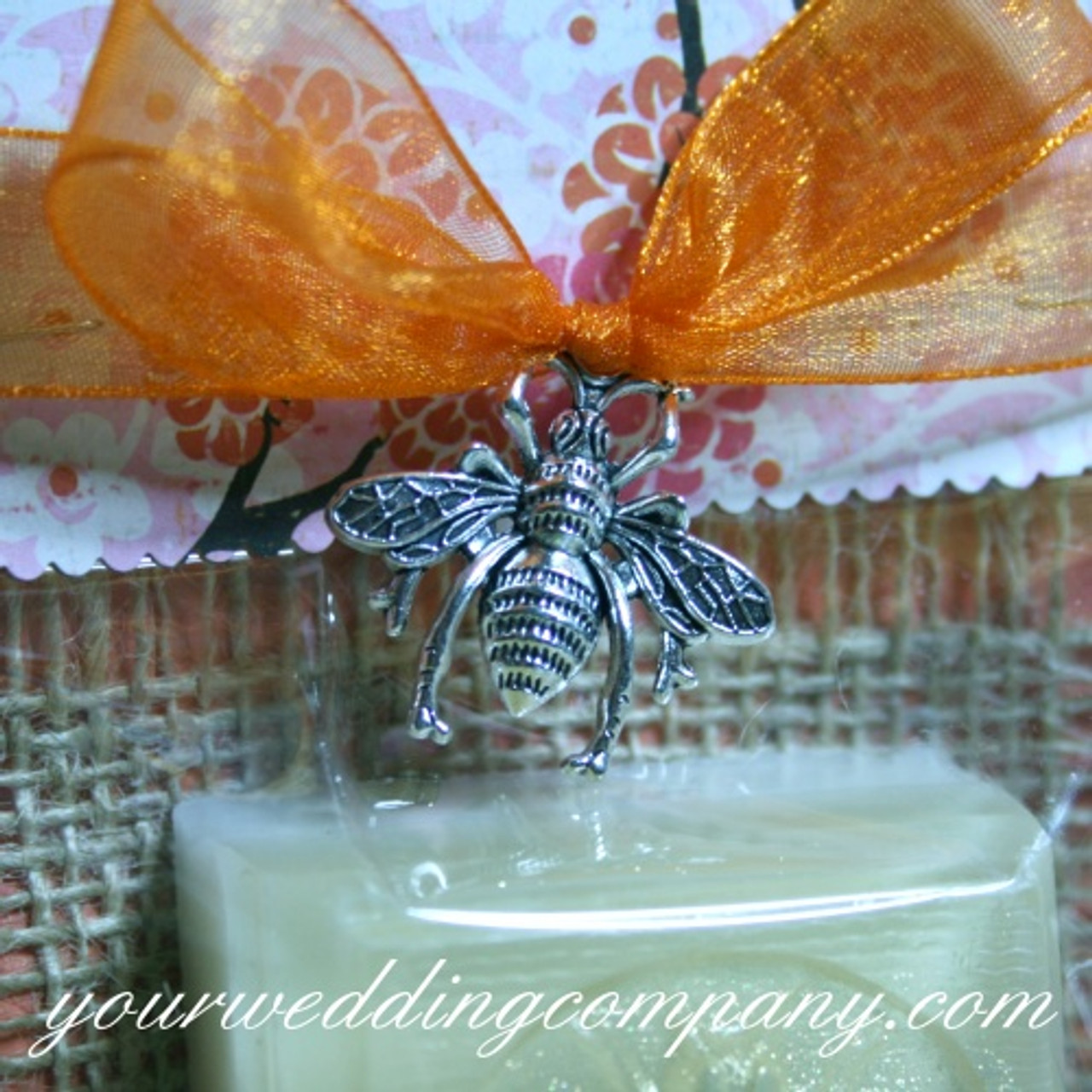 Antique Silver Honey Bee Charms, Meant to Bee Theme