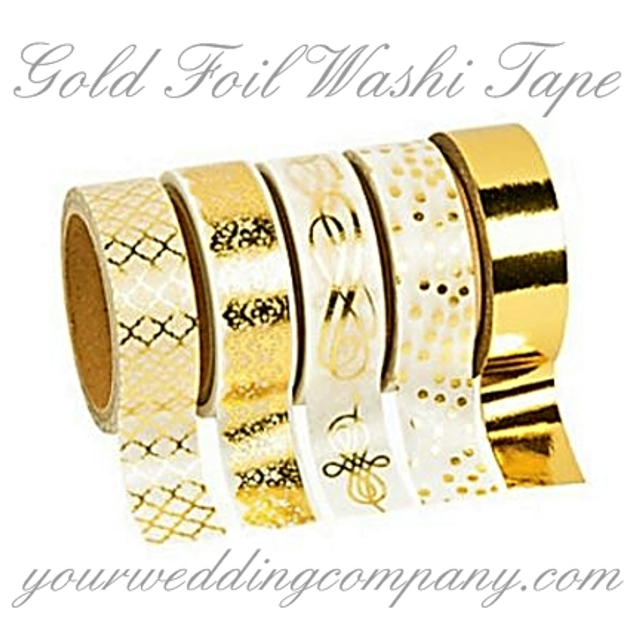 Gold Foil Washi Tape (5 Rolls)