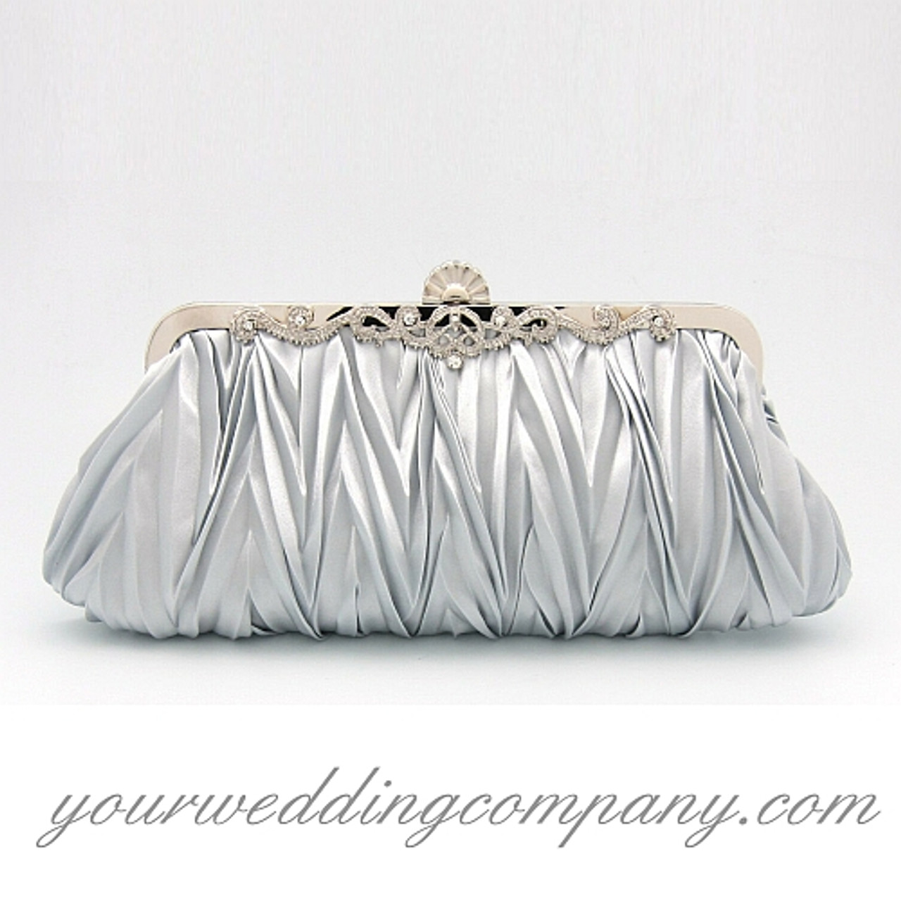 Grey satin sales clutch bag