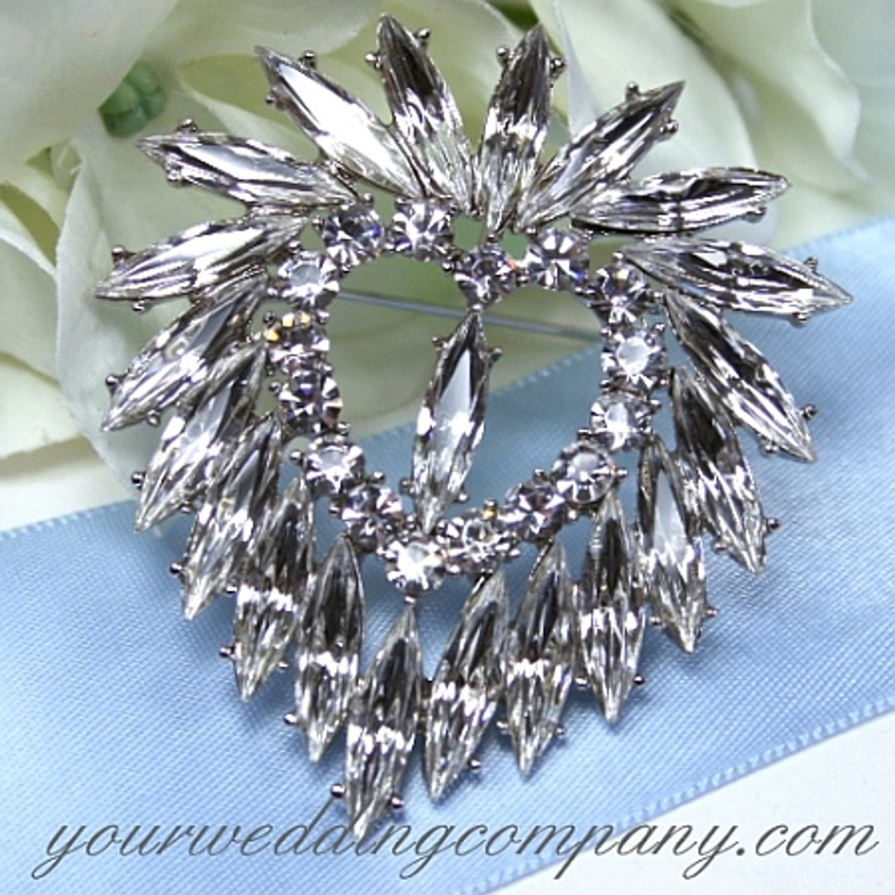 Swarovski Crystal Heart Brooch | Wedding Accessory | Jewelry Pin