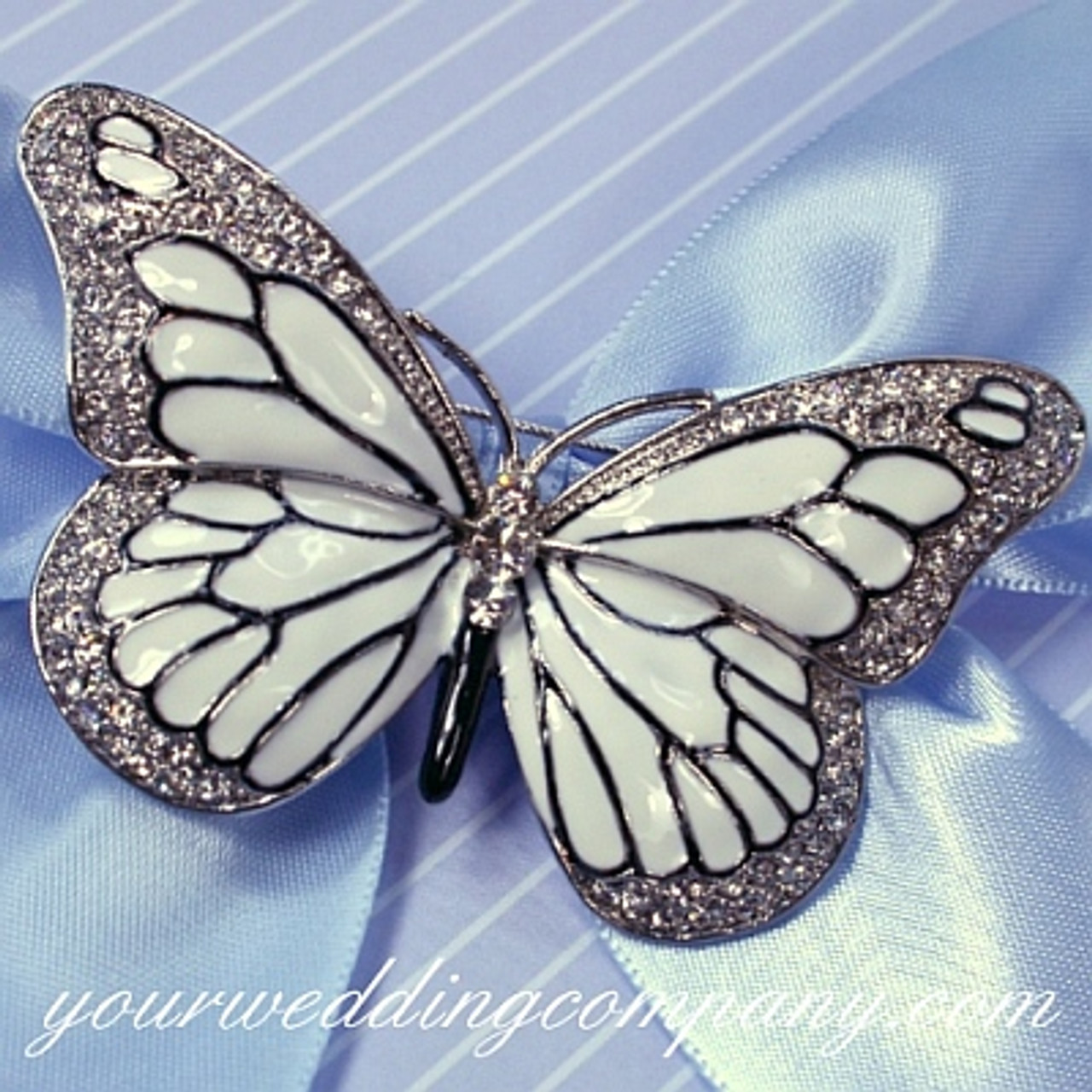 Crystal & Enamel Butterfly Brooch (3 colors)