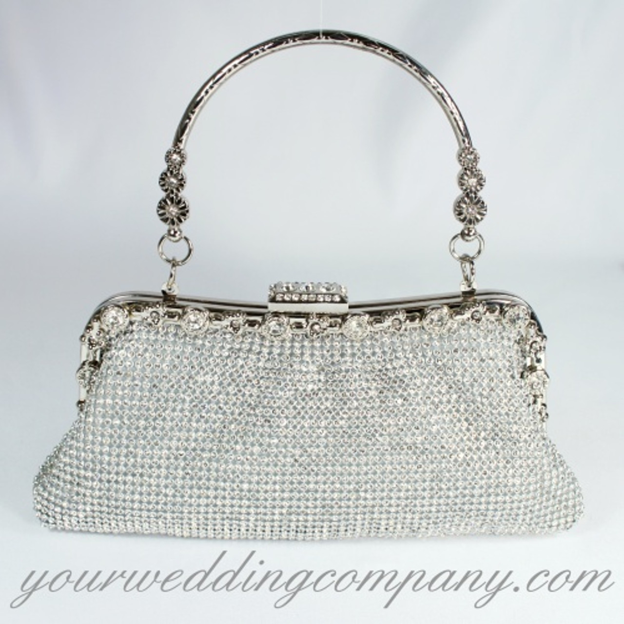 Crystal Beaded Silver Bridal Clutch Online – The Wedding Garter