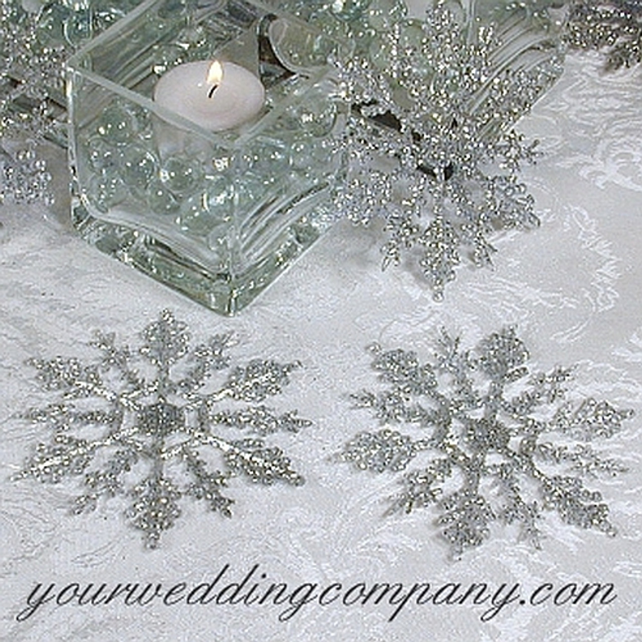 Glittered Snowflake Ornaments (4-in)