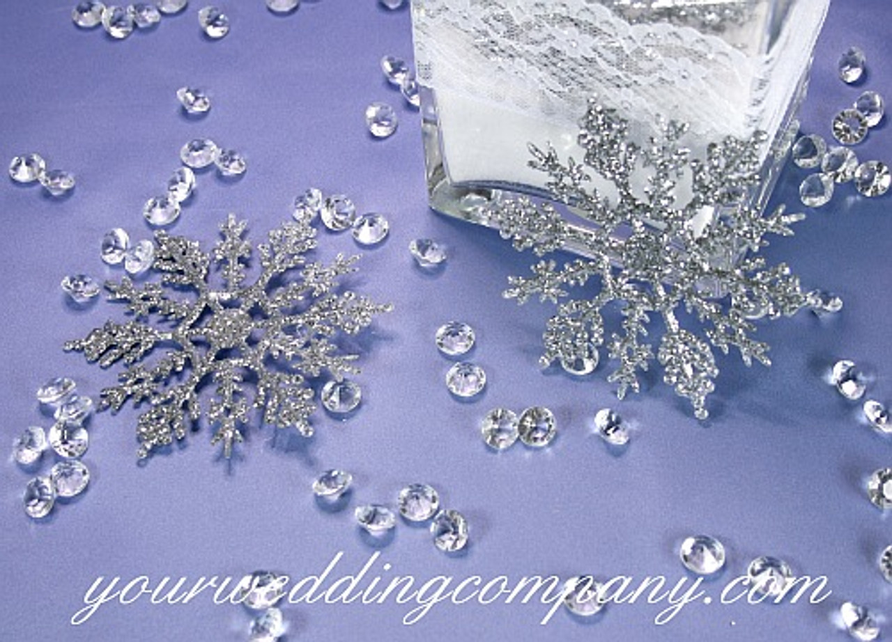 2024 48 Pieces Christmas Glitter Snowflake Ornaments Plastic Snowflake  Ornaments Christmas Glitter Snowflakes Hanging Crafts For Christmas Tree W