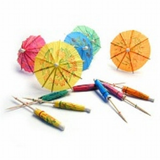 Assorted Colored Paper Cocktail Parasols – 50s Tiki Bar Party Decorations – Caroline 1143