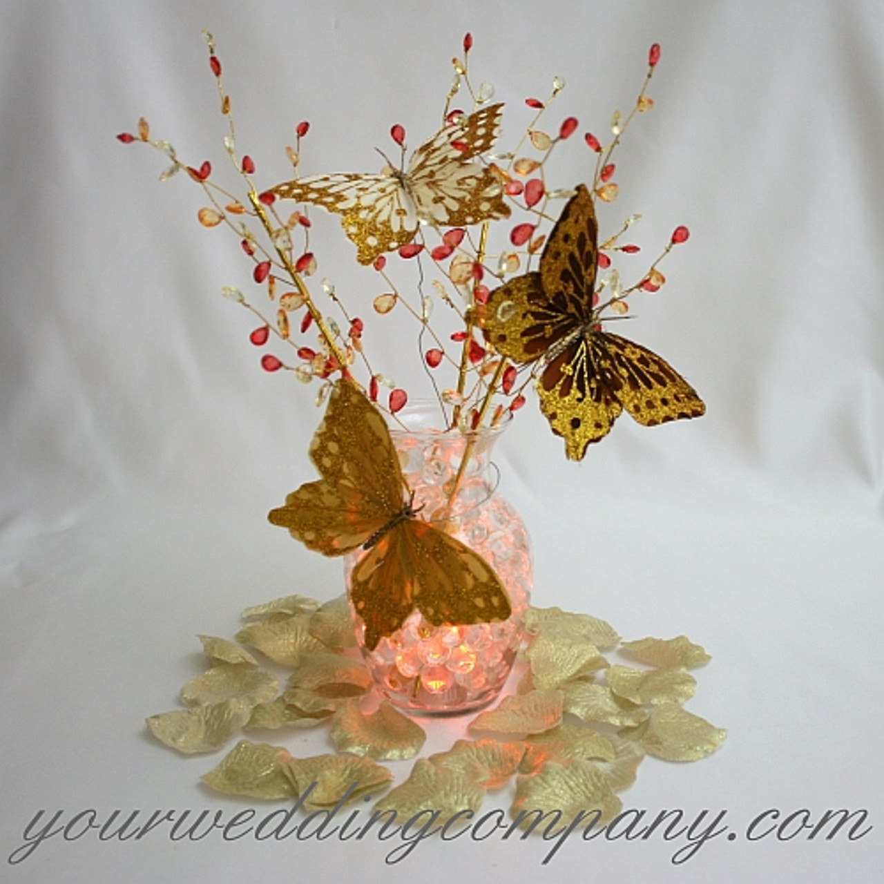 Burlap and Lace Butterfly Centerpiece